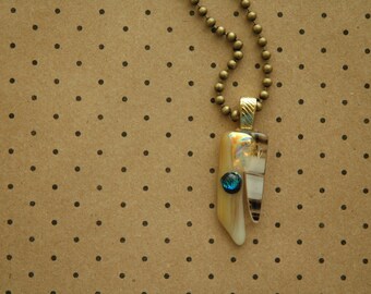 Mystic Cave Glass Pendant | Spelunker | Stalagmite Mineral | Stalactite Spike | Abstract Geometric Tooth | Wearable Art Statement Jewelry