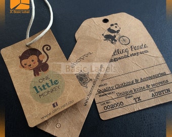 500 custom kraft tags, kraft hang tags, brown hang tags, brown tags