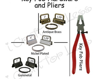 100 - Key Fob Hardware with Key Rings and Pliers Combo - Plus Instructions - SEE COUPON