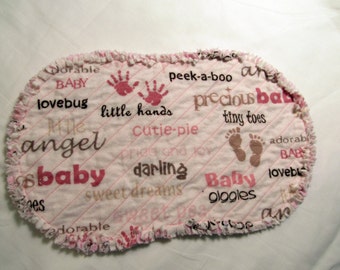 Pink Baby Girl Chenille Burp Cloth