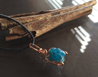 Raw Apatite Necklace, Apatite Necklace