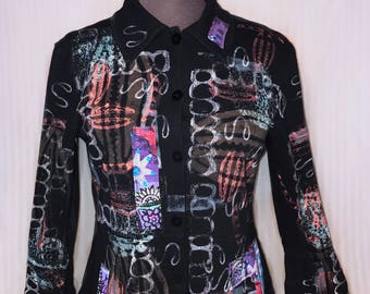 Hand painted art to wear blazer