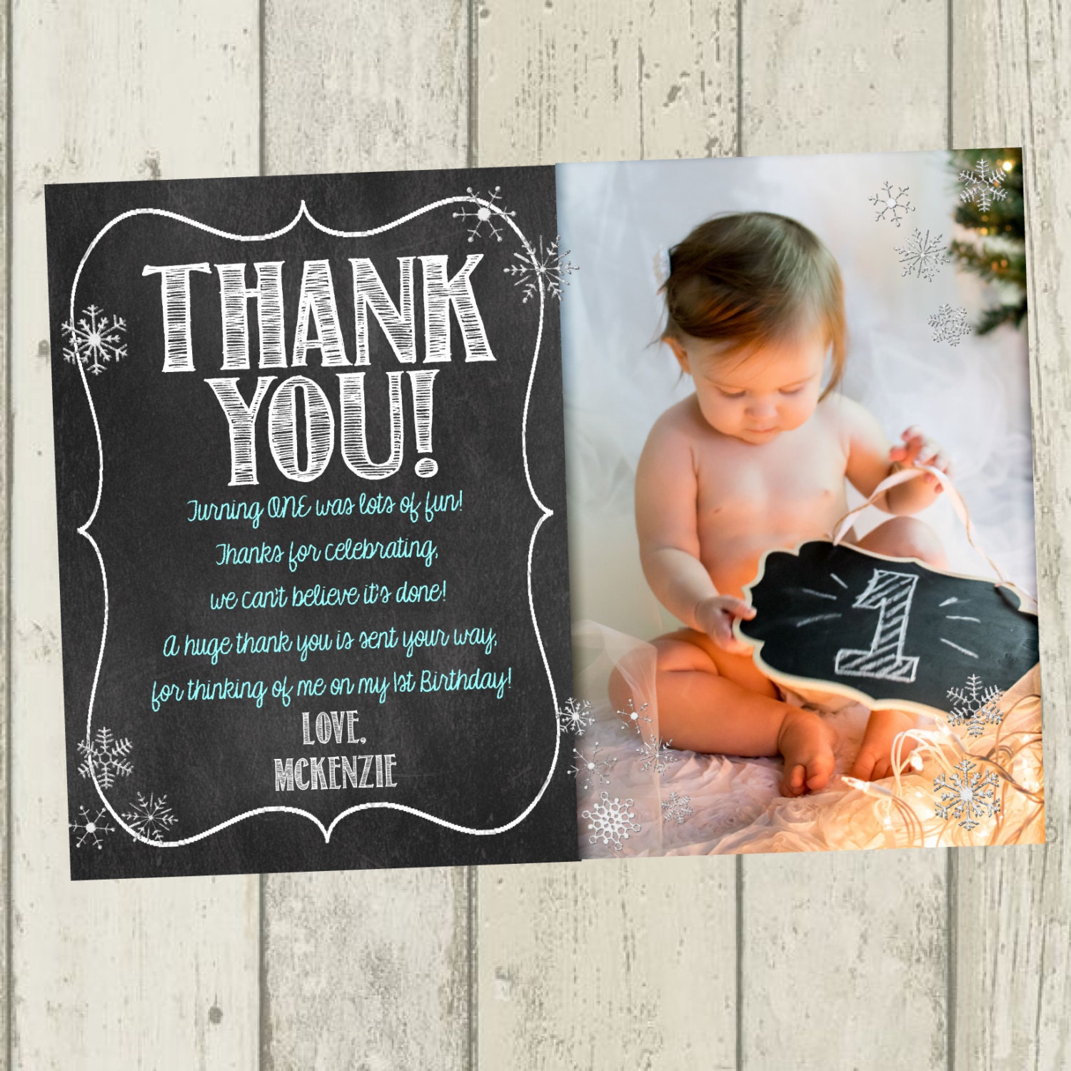 snowflake thank you cards
