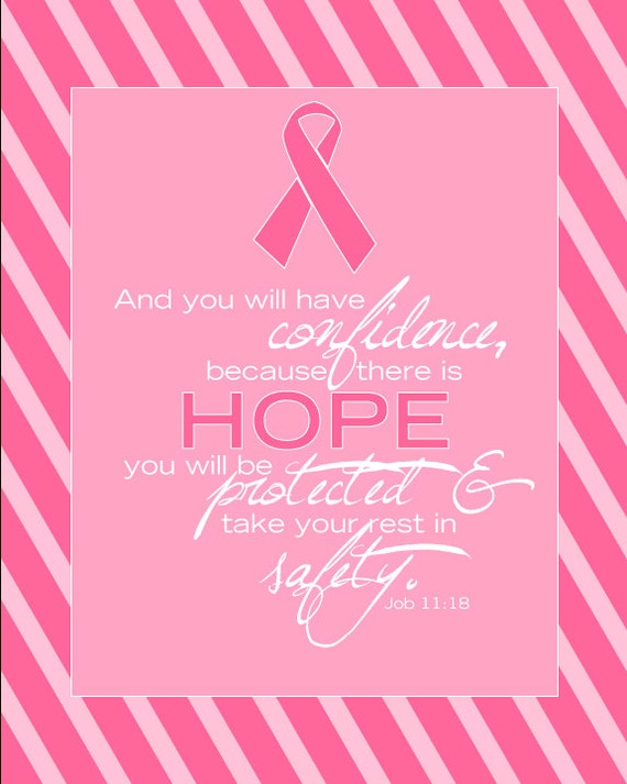 Job 11:18 Printable Breast Cancer Awareness Bible Verse Sign