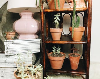 Vintage rattan shelf 3 levels