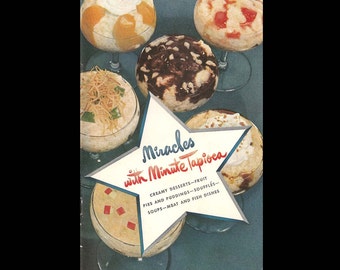 Miracles with Minute Tapioca - Vintage Recipe Book - Illustrated Cookbook - Published by General Foods Corp. - c. 1948