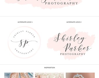 Premade logo marque photographie, conception de logo Script, planificateur d’événements logos et image de marque, Rose or blog logo, logo féminin, logo initiales