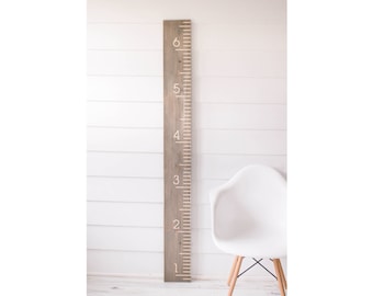 Weathered Wood Carved Growth Chart - Oversized Wooden Ruler - Growth Chart Ruler - Family Height chart - Baby Growth Chart