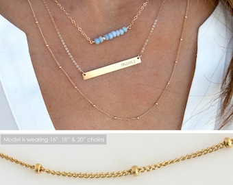Satellite Layering Necklace,Layering Necklace,Gold Satellite Chain,Everyday Necklace,Beaded Chain,Gift for Her,Jewelry LEILAJewelryshop,N270