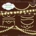 for Holiday Greeting Card Christmas String Lights Instant Download Wedding String of Lights Digital Clipart Bridal Party Clipart Xmas Lights