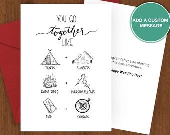 You Go Together - Hiking Card, camping, card print, camping, camp, love, partner, adventure, wedding, Sherpa Ant, anniversary, sport, hike