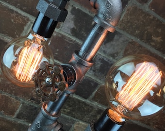 Multi Bulb Edison Floor Lamp - Industrial Style - Bare Bulb Light - Steampunk Lamps