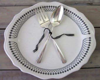 Vintage Silver Plate Serving Spoon and Meat Fork