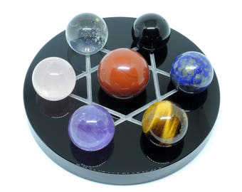 Seven-Star Array 12cm Natural Crystal Gemstone Fengshui Formation