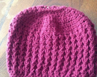 Maroon bun hat adult size