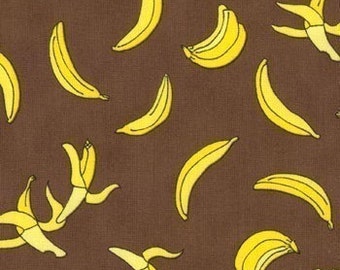 Sock Monkey fabric | Brown Banana | Quilting Cotton fabric