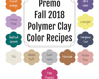 Premo brand Polymer Clay Color Recipe Ebook for Fall 2018