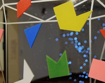 Origami / Hand Painted Mirror