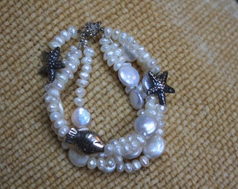 Freshwater Pearl Four Strand Bracelet.