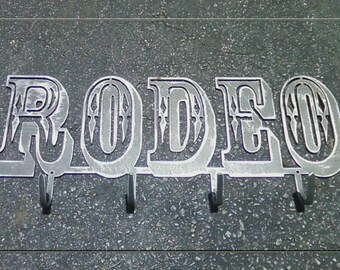 Rodeo Metal Art Sign with Hooks