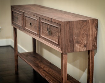 Bainbridge entry console // Solid Walnut // Soft close drawers // Environmentally safe finishes