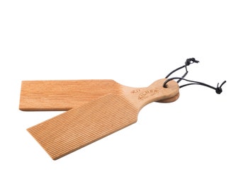 Kilner Set of 2 Wooden Butter Paddles PressBoard Bat Mould Shaper Ridged