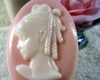 Handmade Rose Cameo Shea Butter Soap