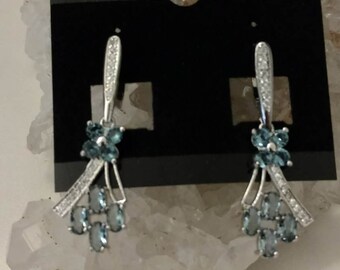 Blue Topaz Dangle Earrings