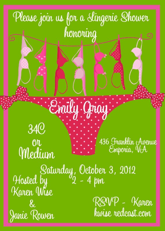 Items similar to Lingerie Shower Invitation Shower Invite Bridal ...