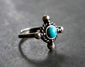 Ahiga Sterling Silver Ring Turquoise Ring Boho Ring Bohemian Jewelry