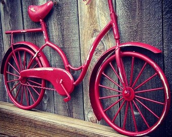 Bicycle Wall Art , Wall Decor , Beach Decor , Coastal Decor , Beach Bike , Bicycle Decor , Bike Art , Metal Wall Hanging , Housewarming Gift