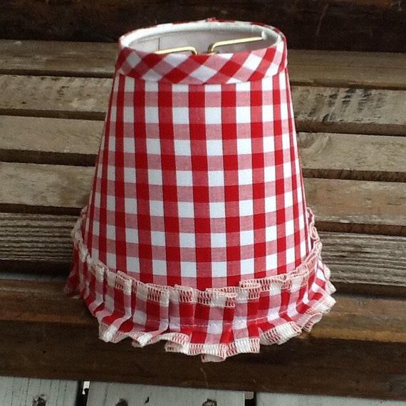 Red And White Gingham Chandelier Lampshade Check Shade With