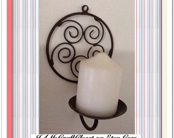 Candle Holder Sconce Vintage Wrought Iron Pillar Wall Art Hanging Home Decor Country Decor Cottage Chic Decor Victorian Decor Unique Gift