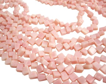 Pink Peruvian Opal Beads, Pink Opal Beads, Peruvian Opal Beads, Smooth Diamond Cut, SKU 3983A