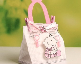 24 Baby Girl Favor/Baby Boy Favor Bag/DIY Baby Shower Favor/Baby Shower Tote Bag/Baby Shower Guest Tote/Baby Boy Gift Tote/Baby Shower Tote