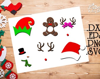 Christmas Monogram Frame Set SVG/DXF/PNG