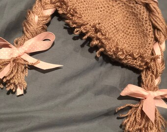 Cabbage Patch Newborn Beige Crochet Hat