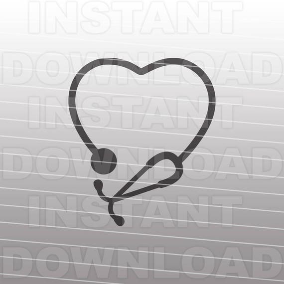 Download Stethoscope Heart Nursing SVG File Cutting Template-Clip Art