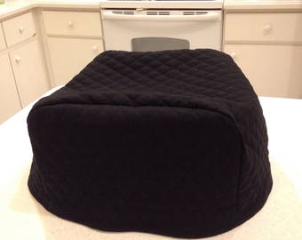 Black 4 Slice Toaster Cover Sewn Quilted Fabric Small Appliance Cover Sewn and Ready to Ship