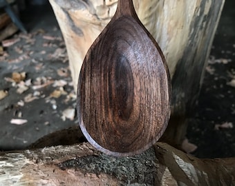 12" cooking spoon, wooden spoon, serving spoon, hand carved wooden spoon