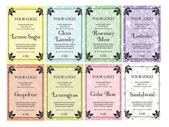 Free Printable Soap Label Templates / Soap Label Template Printable 4 Files 4 DIY 2 X 10 Blank ...