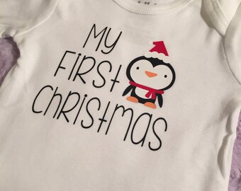 First Christmas. Baby first Christmas. Baby Christmas. Penguin baby. Baby's first Christmas.Baby boy Christmas. Baby girl Christmas.