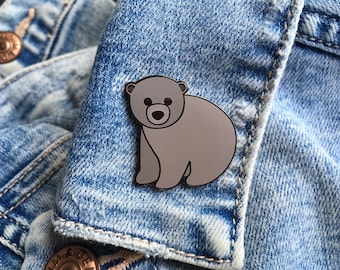 Bear Enamel Pin, Bear Pin Badge, Bear Pin, Bear Enamel Pin Badge, Brown Bear Badge, Bear Lapel Pin, Bear Gift, Brown Bear, Bear Accessory