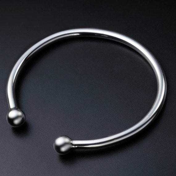 Sterling Silver Balls Cuff Braceletmens sterling cuffplain