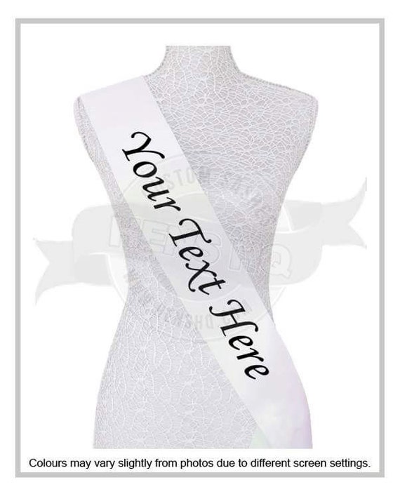 Personalized custom printed sash in your choice of color