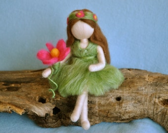 Waldorf inspired needle felted doll: Fairy of the forest