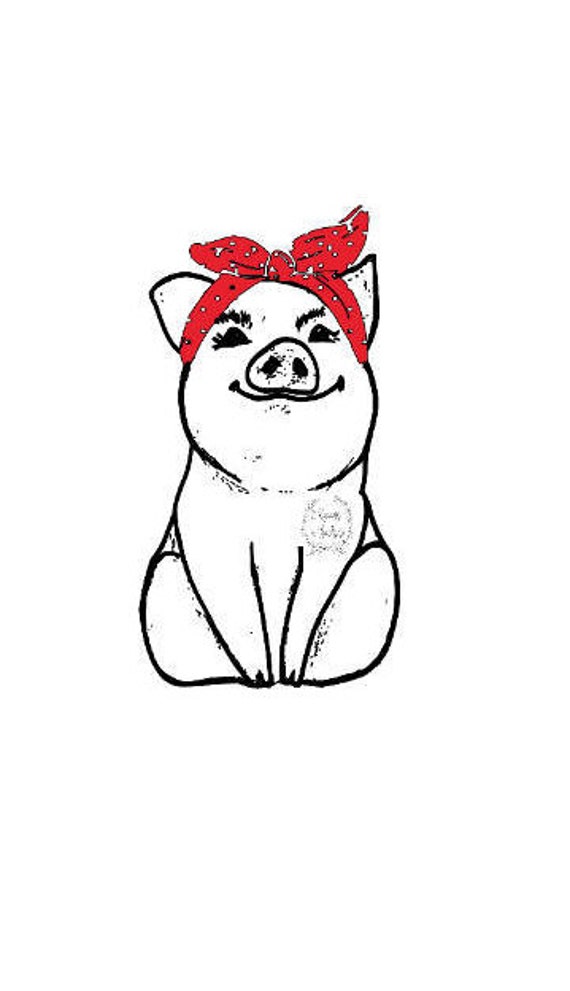 Download Little Pig Piggie PIglet Bandana cool Mama svg automatic