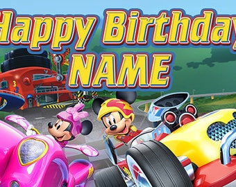 Mickey Mouse Roadsters custom Birthday Banner