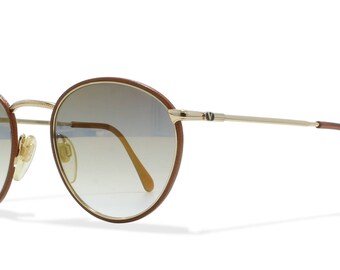 Valentino 377 991 Brown , Gold Vintage Sunglasses Round For Men and Women