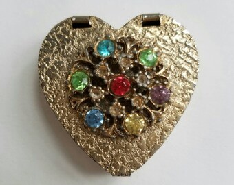 Vintage Valentine Heart Pill Box